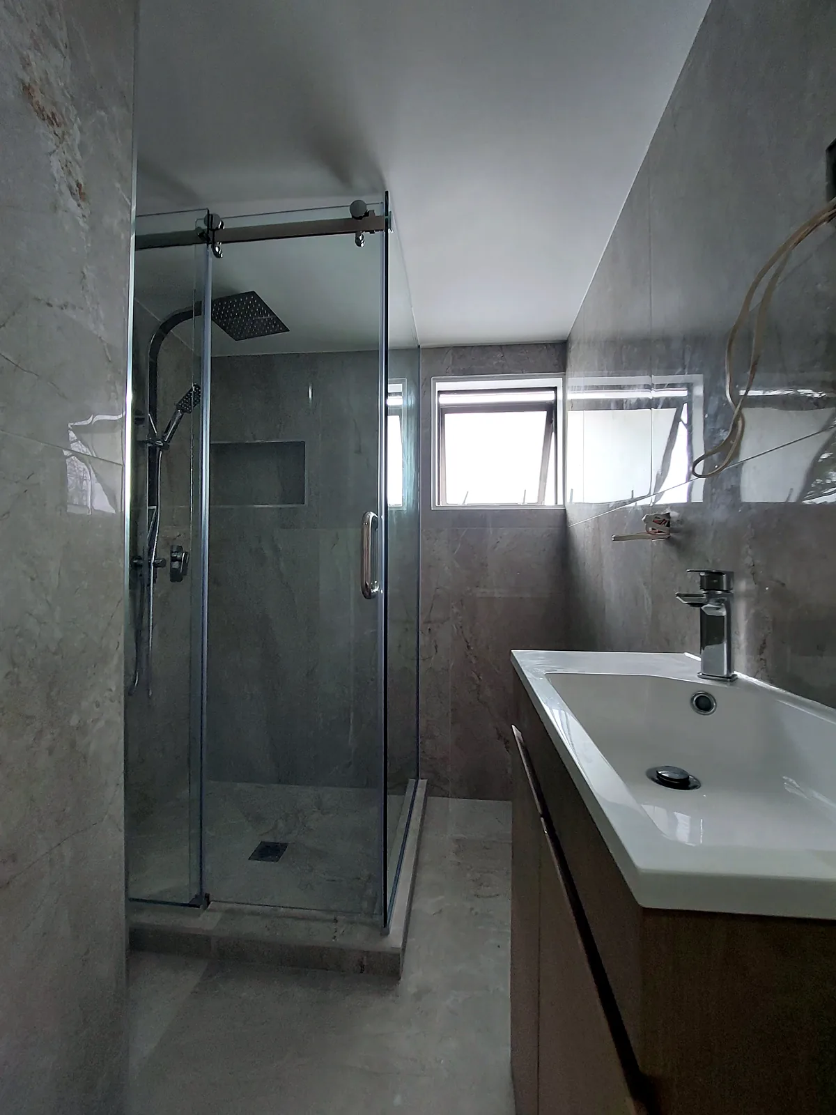 Bathroom renovation in Blockhouse Bay, Auckland — Glass shower & vanity, by HouseMakeover